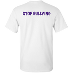Purple Kat Stop Bullying White T-Shirt