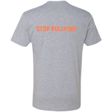 Royal Blue Kat Stop Bullying on Heather Gray T-Shirt