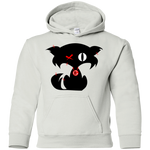 Fly Kat White No Drawstring Pullover Hoodie with Medallion on Back
