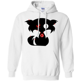 Fly Kat White Drawstring Pullover Hoodie with Medallion on Back
