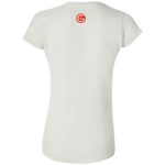Fly Kitten White  T-Shirt with Pink Kitten and Medallion on Back