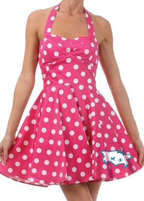 Fly Kitten Pink and White Polka Dots Short Dress